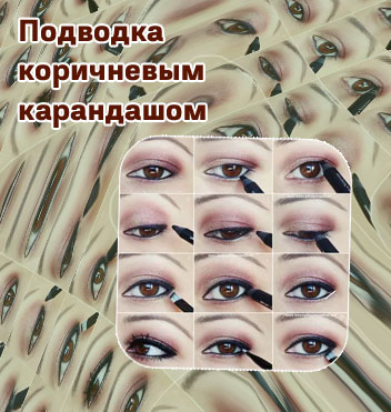Подводка верхнего века карандашом